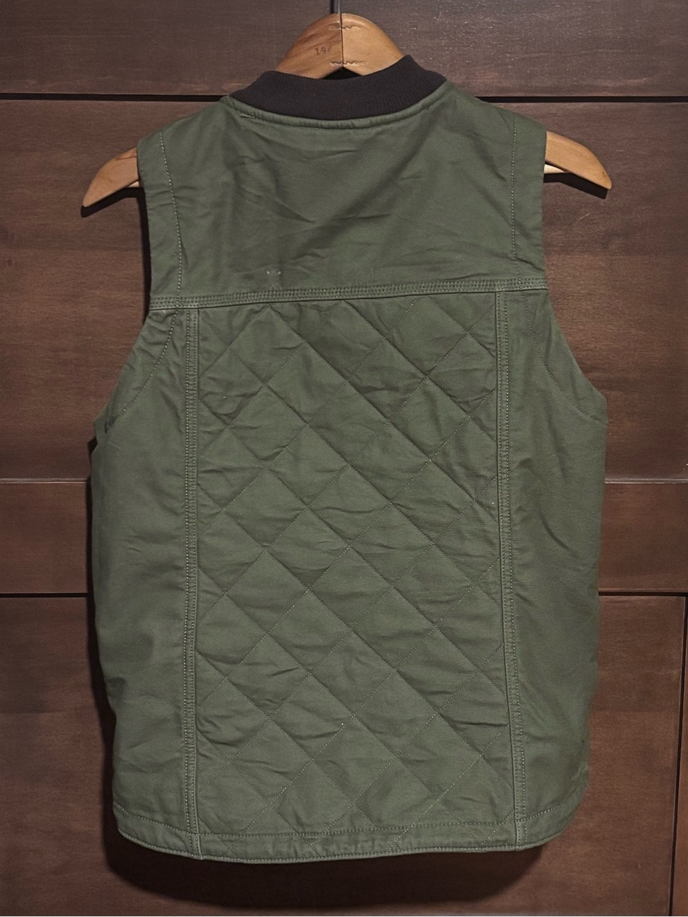 Carhartt Women's Quilted Canvas Vest in Olive Green - Picture 3 of 5